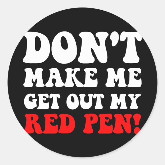 Funny leraar ronde sticker (Voorkant)