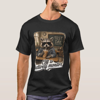 Funny leraar Testdag Vrije dag om Actief Wasbeer t T-shirt