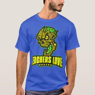 FUNNY-LEREN HOUDEN VAN BRAINS ZOMBIE HORROR MASCOT T-SHIRT