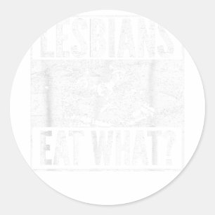 Funny Lesbians eet wat kat Kitten LGBT Humor Ronde Sticker