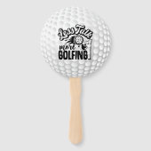 Funny Less Talk More Golfing Typography Handwaaier (Achterkant)