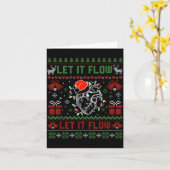 Funny Let It Flow Anatomy Heart Cardiac Nurse Grou Kaart (Gele Bloem)