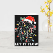 Funny Let It Flow Anatomy Heart Cardiac Nurse Sant Kaart (Gele Bloem)