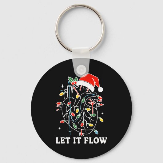 Funny Let It Flow Anatomy Heart Cardiac Nurse Sant Sleutelhanger (Voorkant)