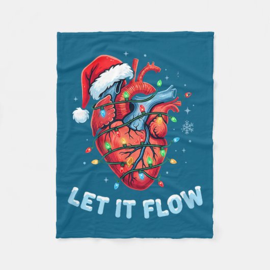 Funny Let It Flow Heart Anatomy Nurse Christmas  Fleece Deken (Voorkant)