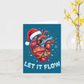 Funny Let It Flow Heart Anatomy Nurse Christmas  Kaart (Gele Bloem)