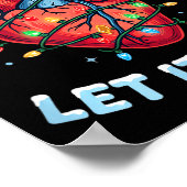 Funny Let It Flow Heart Anatomy Nurse Christmas  Poster (Hoek)