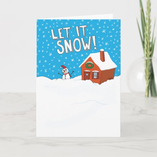 Funny Let it Snow Holiday Kaart (Voorkant)