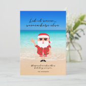 Funny Let op Snow Florida Santa Beach Kerstmis Feestdagenkaart (Staand voorkant)