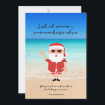 Funny Let op Snow Florida Santa Beach Kerstmis Feestdagenkaart<br><div class="desc">Onze "Let it Snow" Florida Santa Beach Christmas Holiday Kaart is een leuke en grillige manier om wat zonneschijn en gelach aan uw vakantie groeten te brengen! Ontsnap aan de winterse kou met deze komisch briljante kaart die een unieke draai aan het vakantieseizoen geeft. Met een afbeelding van de Kerstman...</div>