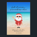 Funny Let op Snow Florida Santa Beach Kerstmis Feestdagenkaart<br><div class="desc">Onze "Let it Snow" Florida Santa Beach Christmas Holiday Kaart is een leuke en grillige manier om wat zonneschijn en gelach aan uw vakantie groeten te brengen! Ontsnap aan de winterse kou met deze komisch briljante kaart die een unieke draai aan het vakantieseizoen geeft. Met een afbeelding van de Kerstman...</div>