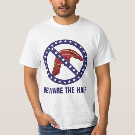 Funny "Let the Hair"-antitrump T-shirt (Voorkant)