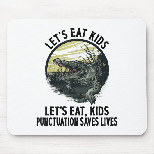 Funny Lets Eat Kinder Punctuation bewaart levende Muismat (Voorkant)