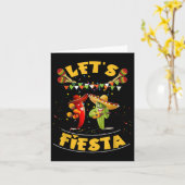 Funny Lets Fiesta Cinco de Mayo Mannen Vrouwen Kin Kaart (Gele Bloem)