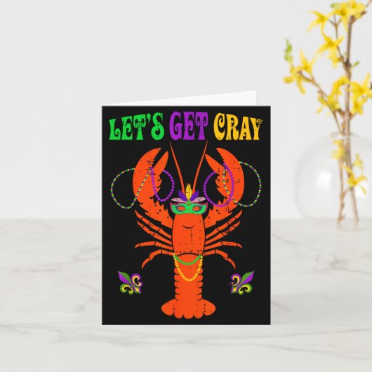 Funny Lets Get Cray Crawfish - New Orleans Funny M Kaart (Gele Bloem)
