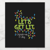 Funny Let's Get Lit Christmas Lights Wijn Etiket (Enkel label)