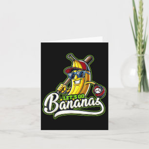 Funny Lets Go Bananas Disco voor kinderen Mannen V Kaart