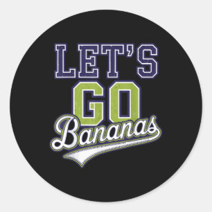Funny Lets Go Bananas Schattige Bananenfruit Lover Ronde Sticker