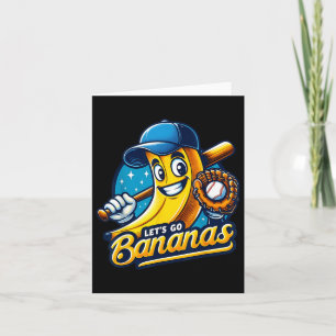 Funny Lets Go Bananas Schattigee Banaan Fruit Love Kaart