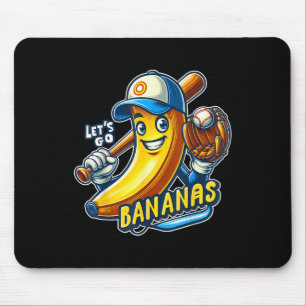 Funny Lets Go Bananas Schattigee Banaan Fruit Love Muismat