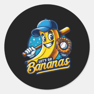 Funny Lets Go Bananas Schattigee Banaan Fruit Love Ronde Sticker