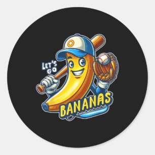 Funny Lets Go Bananas Schattigee Banaan Fruit Love Ronde Sticker