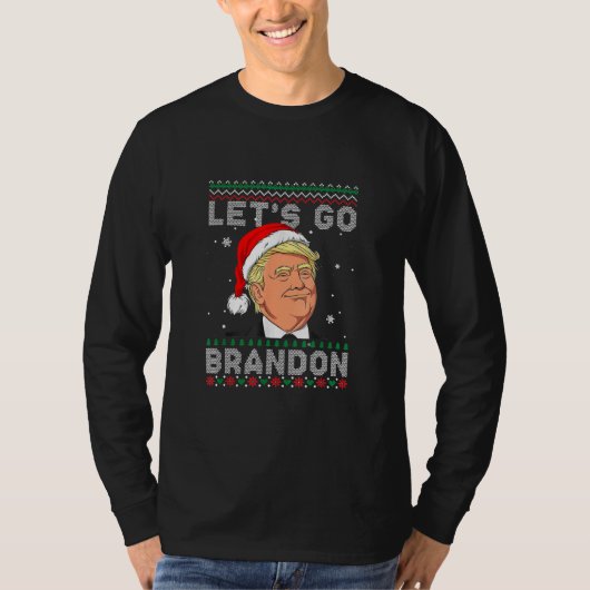 Funny Let's Go Brandon Santa Donald Trump Ugly T-shirt (Voorkant)