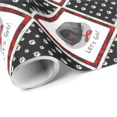 Funny Let's Go! for a Walk Pekingese Dog (black) Cadeaupapier (Rol Hoek)