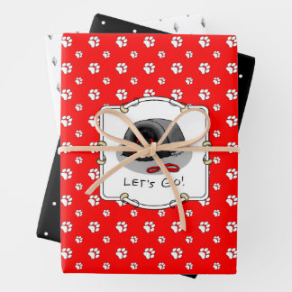 Funny Let's Go! for a Walk Pekingese Dog (black) Inpakpapier Vel