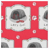 Funny Let's Go! for a Walk Pekingese Dog (black) Stof (Close Up)