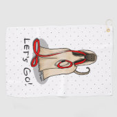 Funny Let's Go! Walk Afghan Hound (Cream) Golfhanddoek (Horizontaal)
