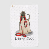 Funny Let's Go! Walk Afghan Hound (Cream) Golfhanddoek (Voorkant)