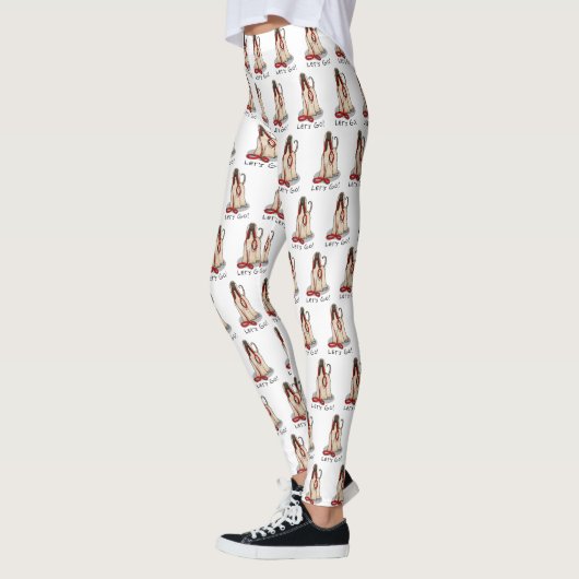 Funny Let's Go! Walk Afghan Hound (Cream) Leggings (Links)