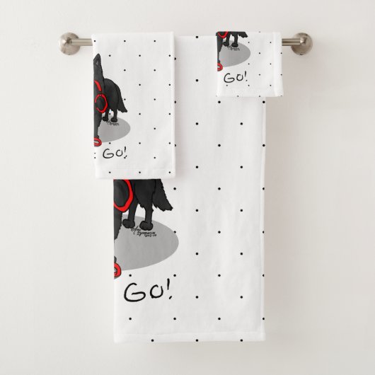 Funny Let's Go! Walk Belgian Sheepdog (black 1) Bad Handdoek (Insitu)