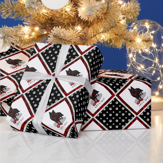 Funny Let's Go! Walk Belgian Sheepdog (black 1) Cadeaupapier (Feestdagen)