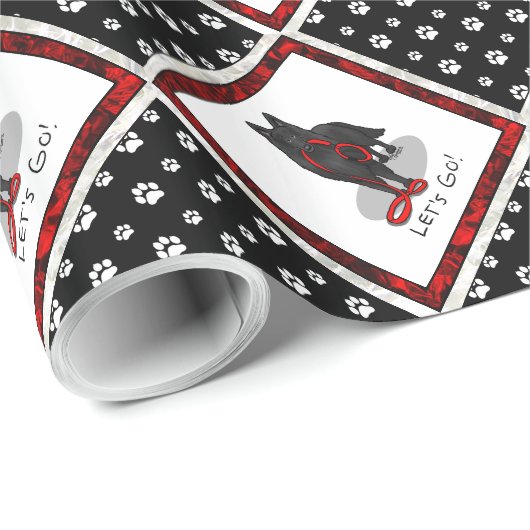 Funny Let's Go! Walk Belgian Sheepdog (black 1) Cadeaupapier (Rol Hoek)