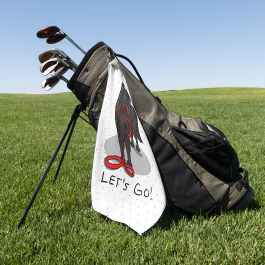 Funny Let's Go! Walk Belgian Sheepdog (black 1) Golfhanddoek (Groen)