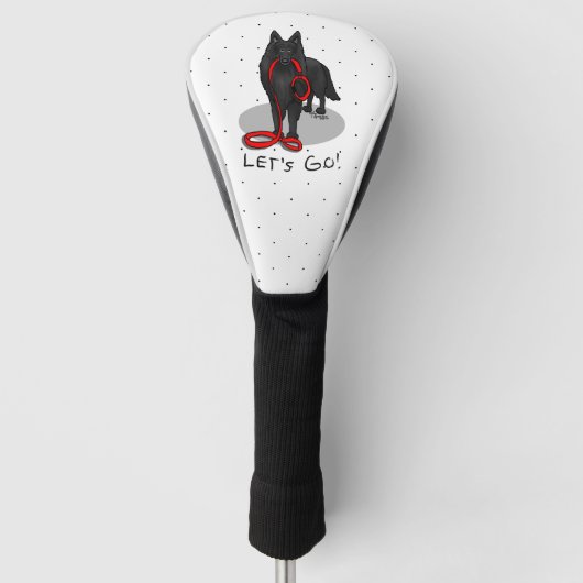 Funny Let's Go! Walk Belgian Sheepdog (black 1) Golfheadcover (Voorkant)