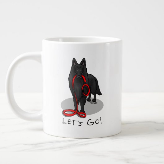 Funny Let's Go! Walk Belgian Sheepdog (black 1) Grote Koffiekop (Links)