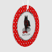 Funny Let's Go! Walk Belgian Sheepdog (black 1) Ornament (voorkant)