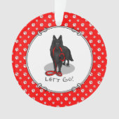 Funny Let's Go! Walk Belgian Sheepdog (black 1) Ornament (voorkant)