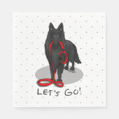 Funny Let's Go! Walk Belgian Sheepdog (black 1) Servet (Voorkant)