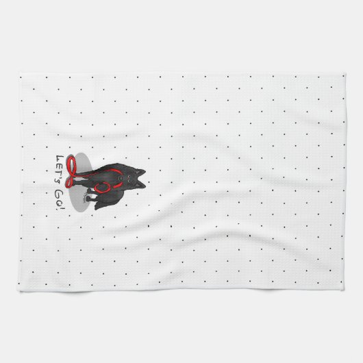 Funny Let's Go! Walk Belgian Sheepdog (black 1) Theedoek (Horizontaal)