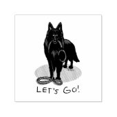 Funny Let's Go! Walk Belgian Sheepdog (black 1) Zelfinktende Stempel (Design)