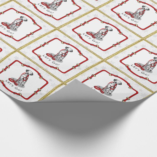 Funny Let's Go! Walk Dalmatian Dog (black 1) Cadeaupapier (Hoek)