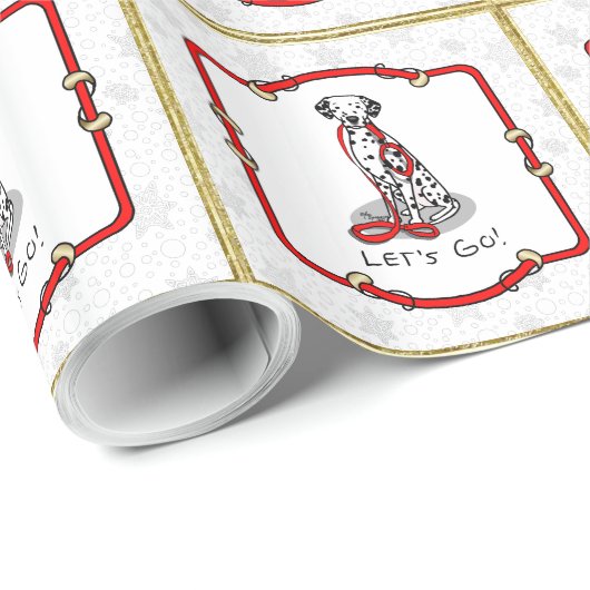 Funny Let's Go! Walk Dalmatian Dog (black 1) Cadeaupapier (Rol Hoek)