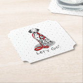 Funny Let's Go! Walk Dalmatian Dog (black 1) Kartonnen Onderzetters (Gekanteld)