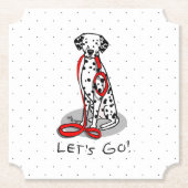 Funny Let's Go! Walk Dalmatian Dog (black 1) Kartonnen Onderzetters (Voorkant)