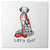 Funny Let's Go! Walk Dalmatian Dog (black 1) Tegeltje (Voorkant)