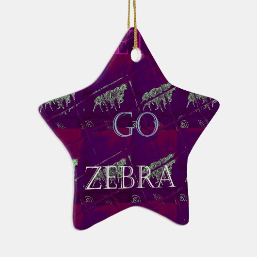 Funny Lets Go Zebra Hakuna Matata motif Design Co Keramisch Ornament (Rechts)